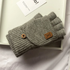 Winter Knitted Fingerless Gloves Thick Warm Touchscreen Half-Finger Gloves
