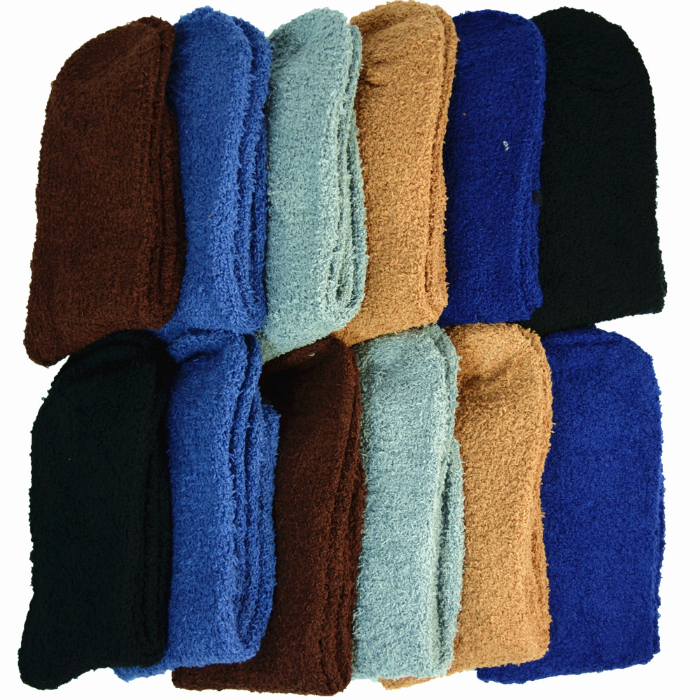 Men’s Winter Warm Slipper Socks – 6 Pairs, Soft Fuzzy House Socks, Size 10–13