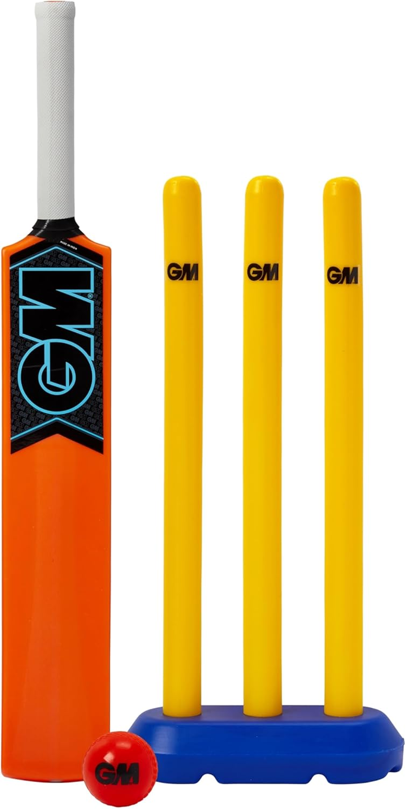 GM Kids Cricket Set Bat Ball Stumps | Soft Ball Rubber Grip | Ages 8-11 Outdoor