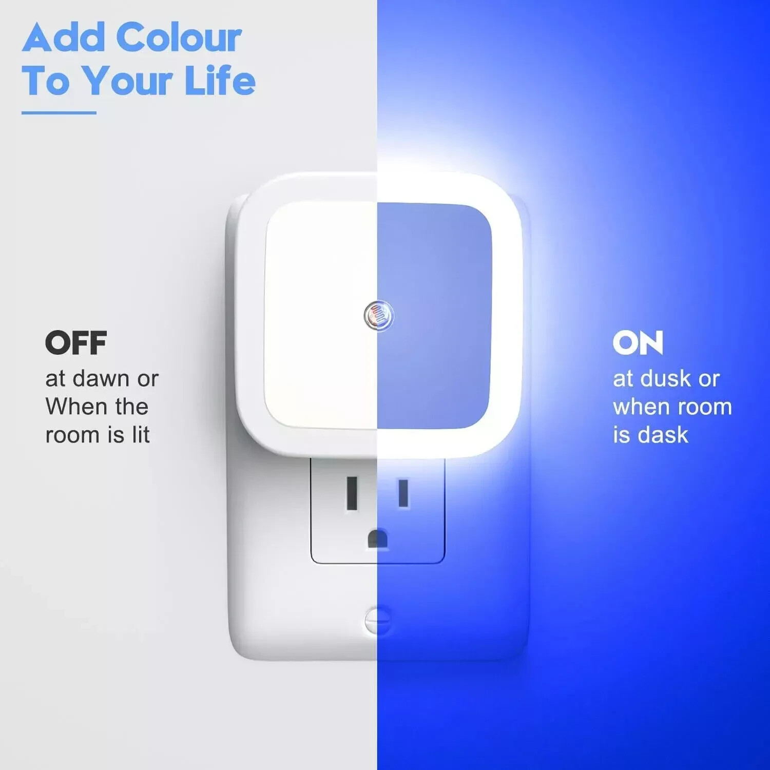 6 Pack LED Night Light Plug-In Dusk to Dawn Sensor Lamp for Bedroom, Kitchen