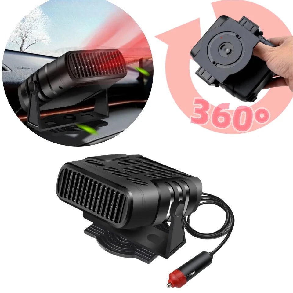 12V/24V Portable Car Heater & Cooling Fan Defroster Fast Windshield Demister