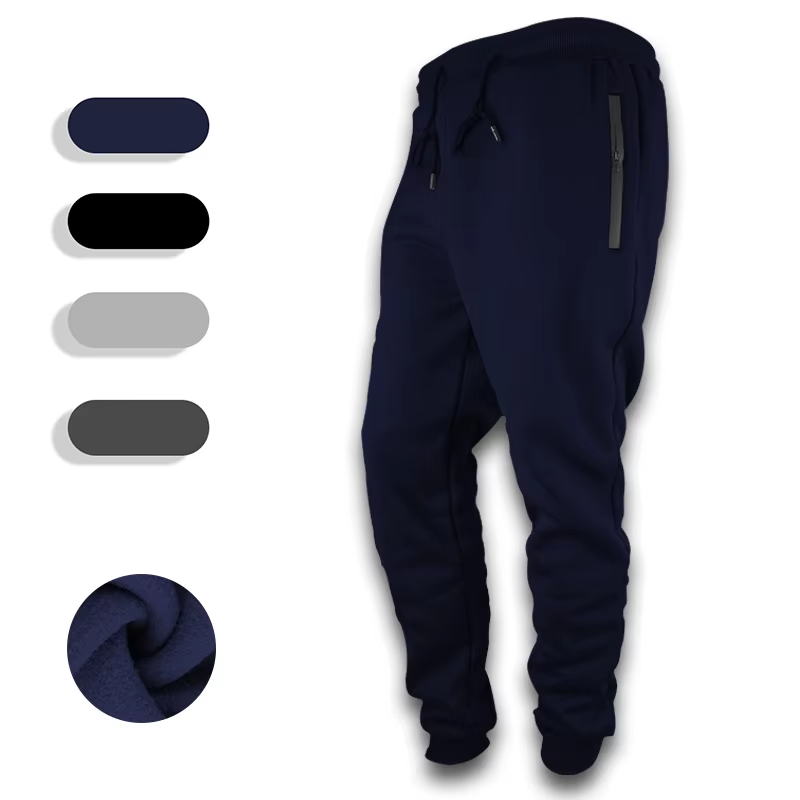 Men’s Sweatpants Joggers Track Pants Side Zipper Pockets Elastic Waist Gym