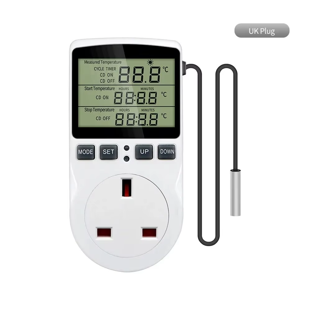 Digital Temperature Controller Timer Socket Heating Cooling Plug 110–230V