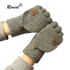 Winter Knitted Fingerless Gloves Thick Warm Touchscreen Half-Finger Gloves