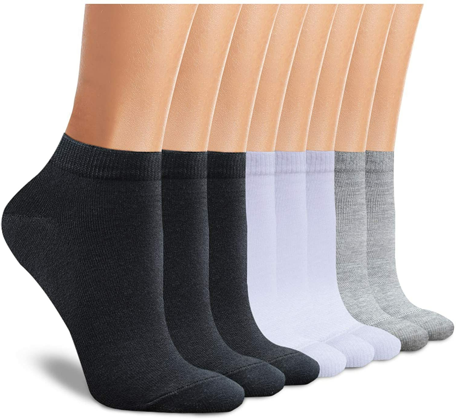 Women 6-12 Pairs Cotton Socks – Low Cut, Quarter & Ankle, Assorted , Size 9-11