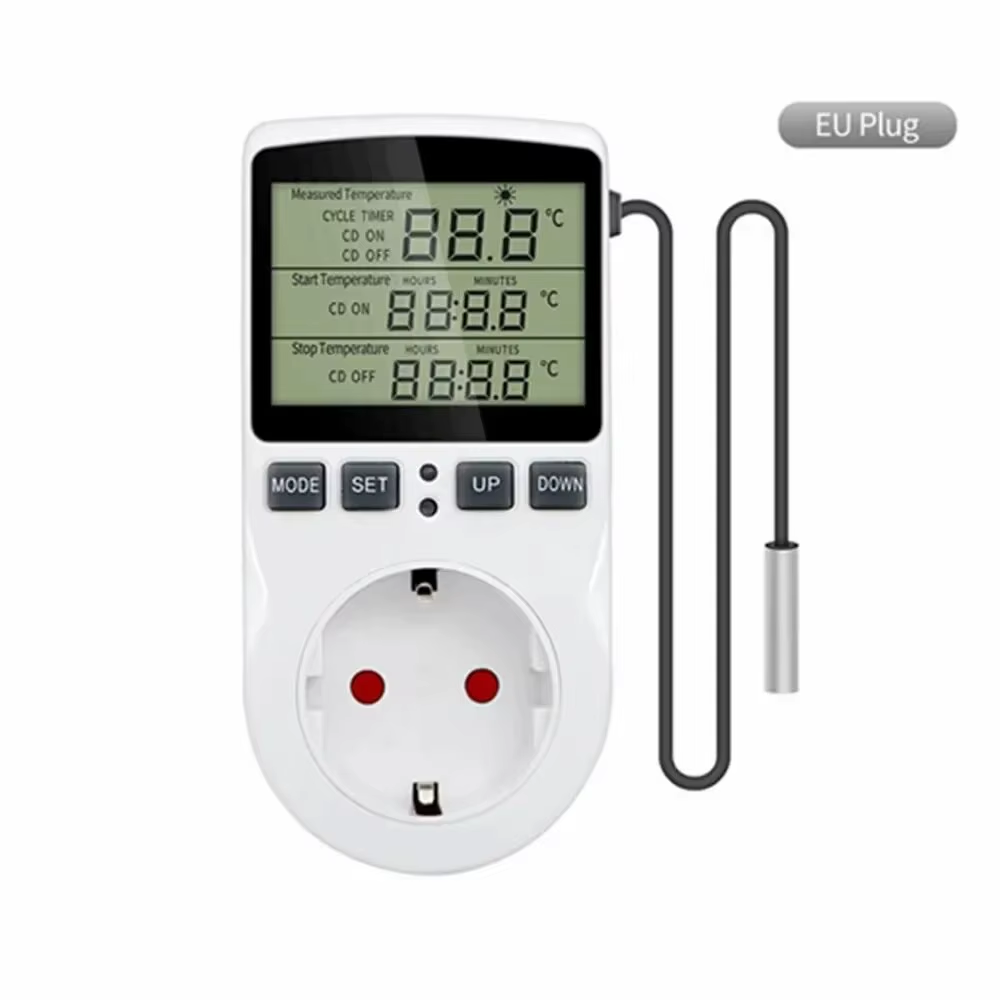 Digital Temperature Controller Timer Socket Heating Cooling Plug 110–230V