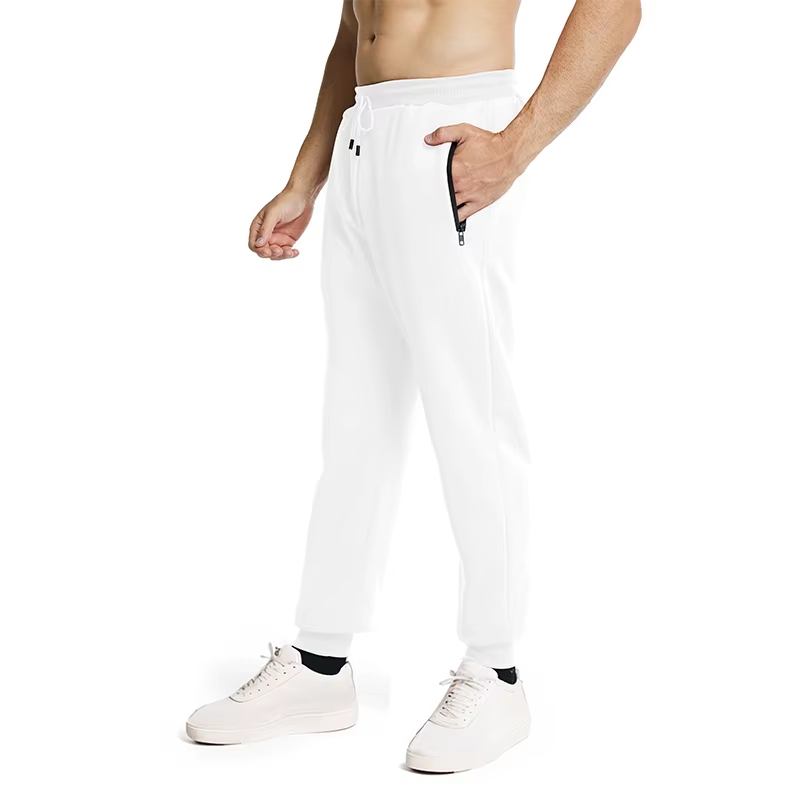 Men’s Sweatpants Joggers Track Pants Side Zipper Pockets Elastic Waist Gym