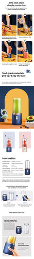 Portable 400ml Electric Juicer Blender USB Charging Fruit Smoothie Cup Machine
