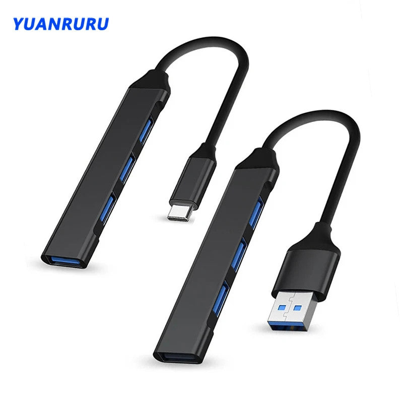USB 3.0 Hub 4-Port High Speed Type-C Splitter 5Gbps Adapter for PC & Laptop