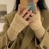 Women’s Winter Half-Finger Gloves Warm Plush Cute Office Knitted Hand Warmers