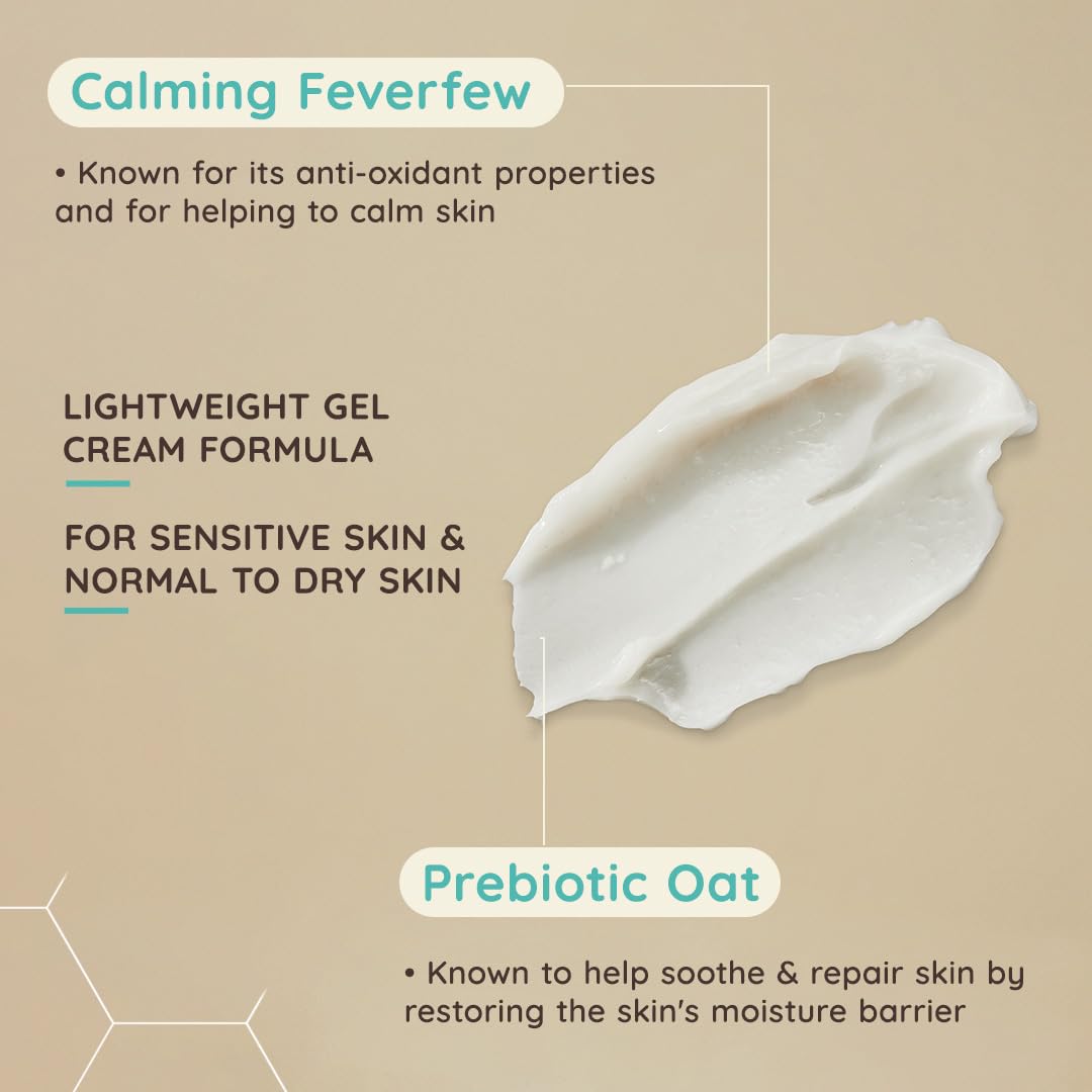 Aveeno Face Calm+Restore Oat Gel Moisturiser (1x 50ml), Face Moisturiser to Instantly Soothe and Replenish the Skin's Moisture Barrier, Intensely Nourishing Day Cream, Suitable for Sensitive Skin