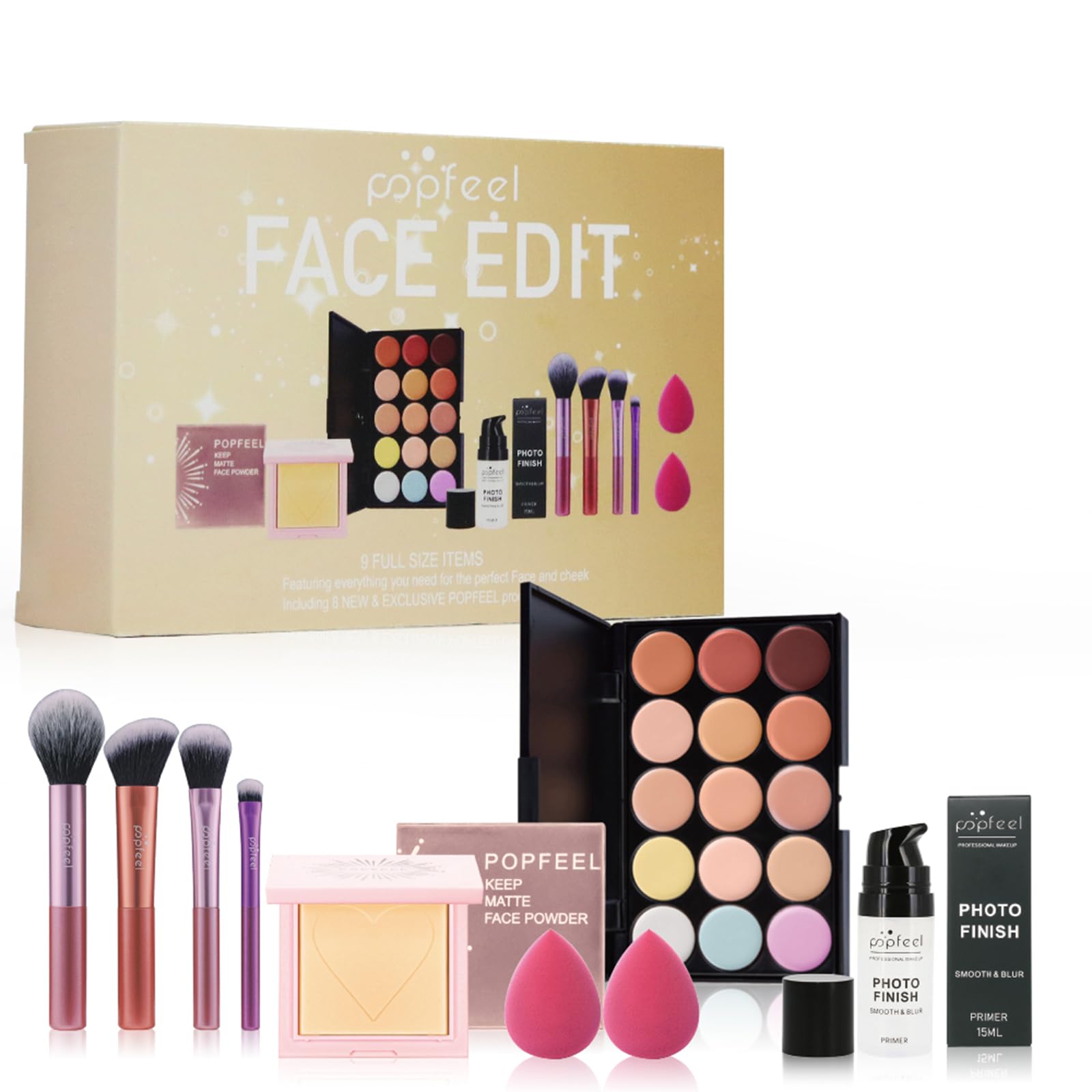 FantasyDay All-in-one Makeup Gift Sets | Full Make up Kit for Women Girls Xmas Essential Bundle Include Eyeshadow Palette Lipstick Blush Concealer Face Powder Eyeliner Lipgloss Mascara Eyebrow Pencil