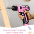 DEKO Pink Tool Kit: 126-Piece DIY Set with 8V Cordless Drill, Electric Drills & Hand Tools for Women