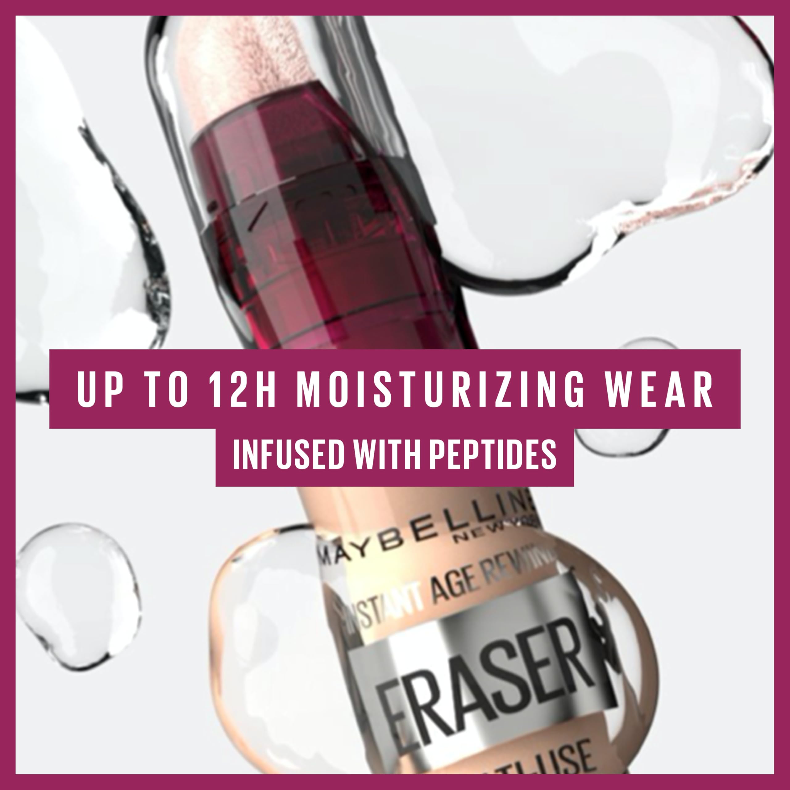 Maybelline Instant Anti-Age Eraser Eye Concealer for Face, Dark Circles, Blemish & Fine Lines Concealer, Full Coverage, Dermatologist Tested, Suitable for Sensitive Skin, Shade: 00 Ivory